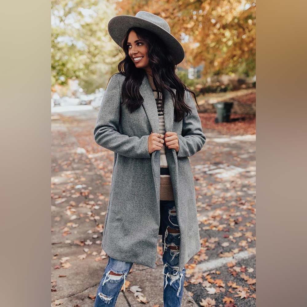 NWOT Impressions online boutique grey coat
